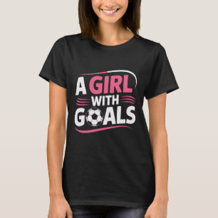 Camiseta Jogadora de Futebol Feminino Uma Garota Com Metas 
