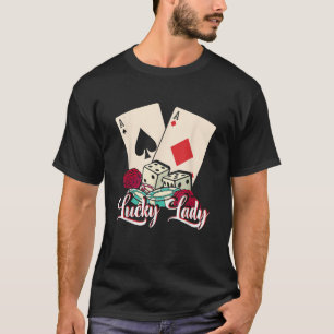 Camiseta Jogadora de Pôquer Dama da Sorte Jogadora de Cassi