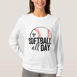 Camiseta Jogadora de Softball Meninas Adolescentes Mulheres