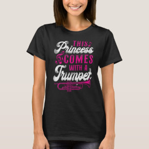 Camiseta Jogadora De Trompete Vintage Essa Princesa Vem Wi