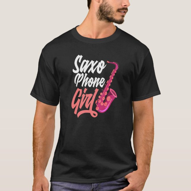 Camiseta Jogadora saxofônica saxofônica (Frente)