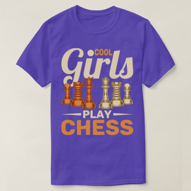 Camiseta Jogadoras de xadrez legal Meninas Chessman Engraça (Frente do Design)