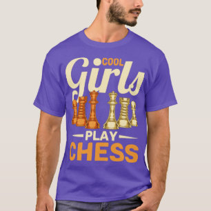 Camiseta Jogadoras de xadrez legal Meninas Chessman Engraça