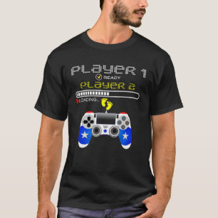 Camiseta Jogadores 1 Ready Player 2 Carregando jogos