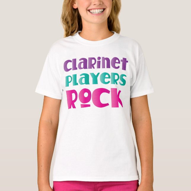 Camiseta Jogadores Clarinet Engraçados Rock Music Gift (Frente)