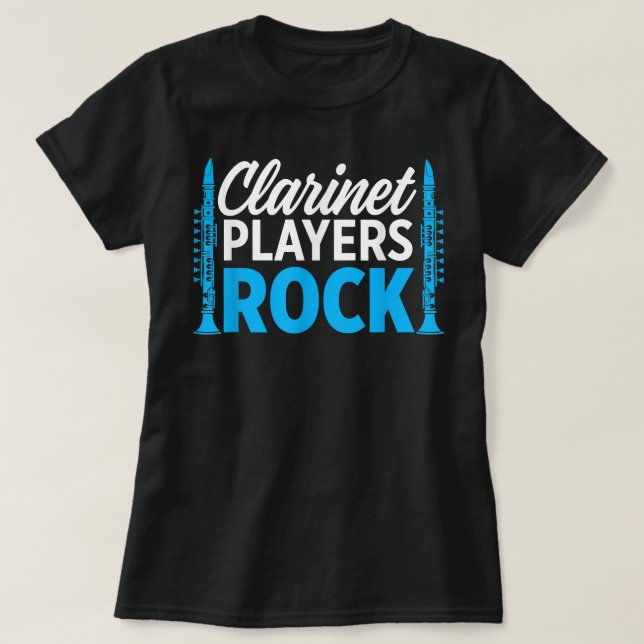 Camiseta Jogadores Da Clarinet Rock Funny Clarinet M (Frente do Design)