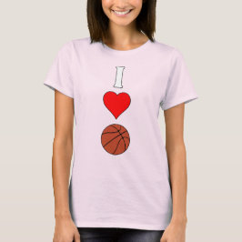 Camiseta Jogadores de basquete de I Love/Heart Basball de m