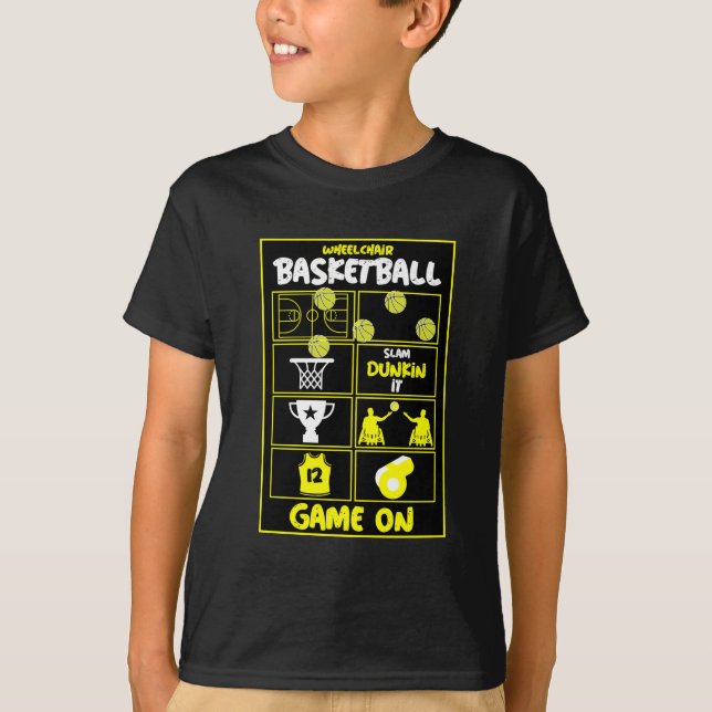 Camiseta Jogadores de basquetebol em cadeira de rodas (Frente)