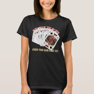 Camiseta Jogadores de cartas de jogar bridge homens sarcást