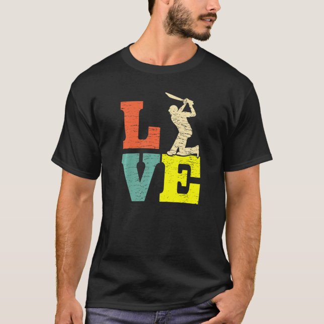 Camiseta Jogadores de Cricket Love Batsman (Frente)