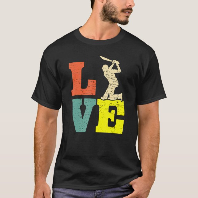 Camiseta Jogadores de Cricket Love Batsman (Frente)