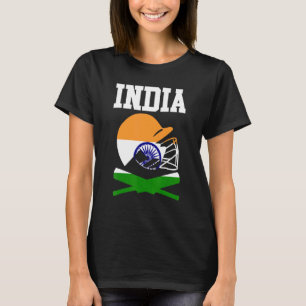 Camiseta Jogadores de críquete indianos patrióticos, Índia