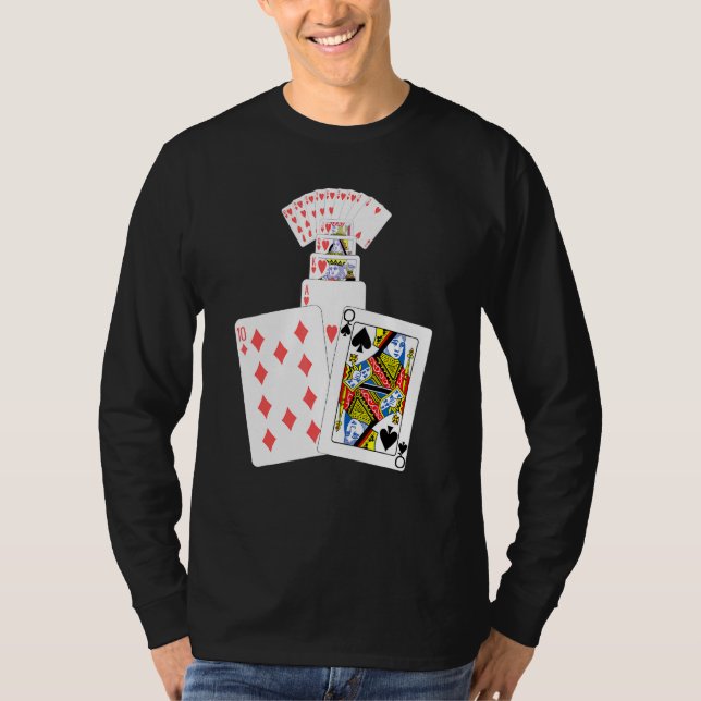 Camiseta Jogadores De Jogo De Cartões Da Rainha De Espadas (Frente)