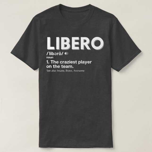 Camiseta Jogadores De Voleibol Engraçado Libero (Frente do Design)