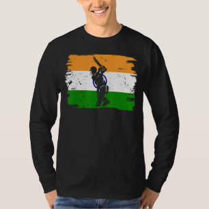 Camiseta Jogadores Indianos De Críquete Bandeiras Da Índia