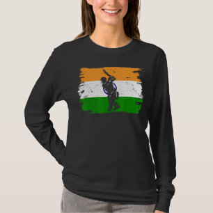 Camiseta Jogadores Indianos De Críquete Bandeiras Da Índia