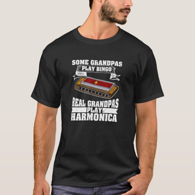 Camiseta Jogadores Musicais Do Harmonica Instrumento 15 (Frente)