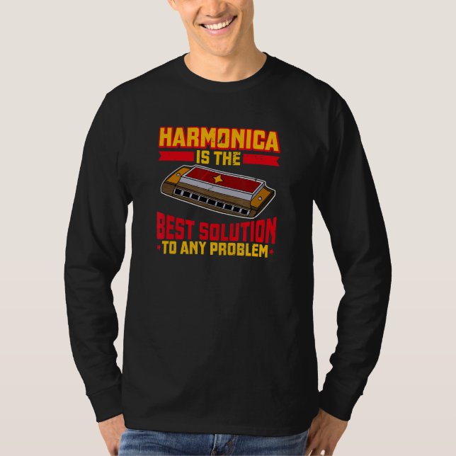 Camiseta Jogadores Musicais Do Harmonica Instrumento 17 (Frente)