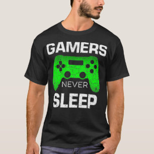 Camiseta Jogadores Nunca Dormem Geeks Engraçados De Jogador