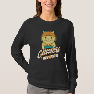 Camiseta Jogadores nunca morrem jogos on-line em jogos Víde