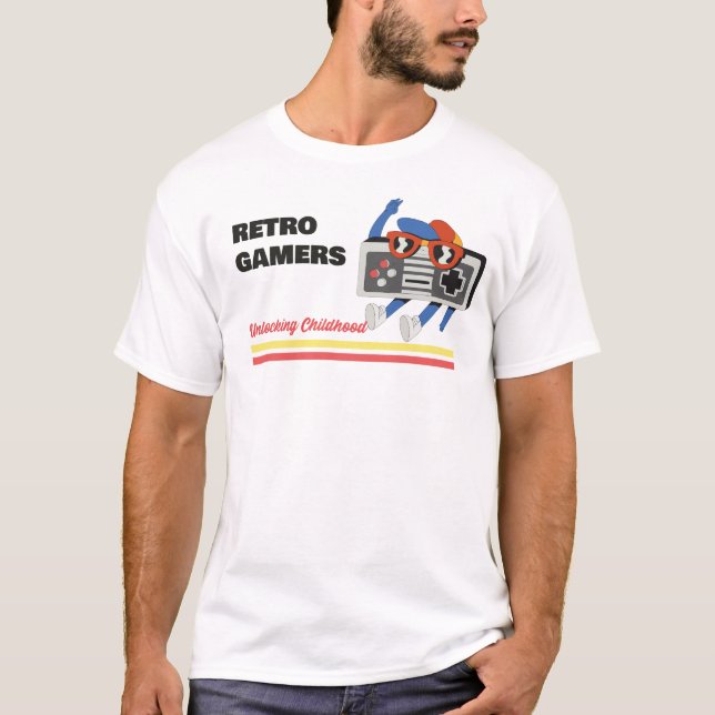 Camiseta Jogadores Retro: Desbloqueando Infância (Frente)