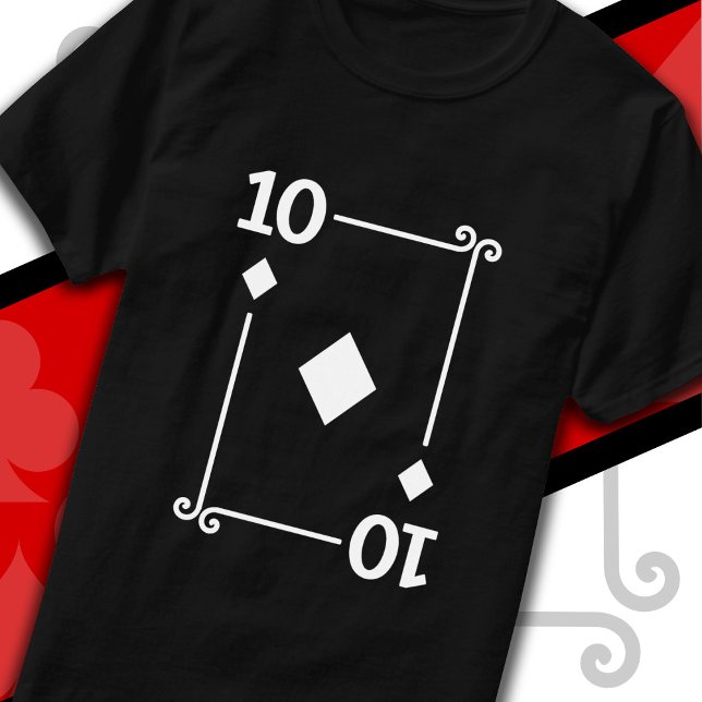 Camiseta Jogando Cartões Costume Dez Cartões 10 de Ouros (Criador carregado)