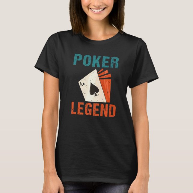 Camiseta Jogando Cartões Jogando Legenda de Poker Premium (Frente)