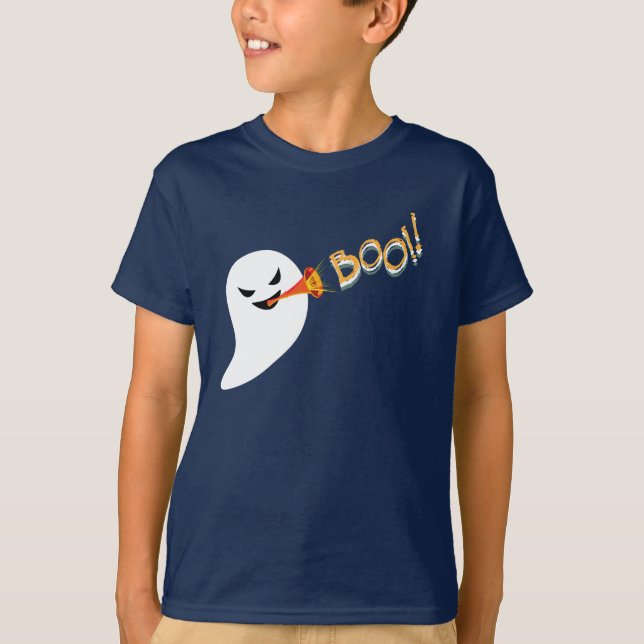 Camiseta Jogando fantasma e cantando boo (Frente)