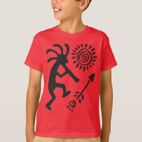 Jogando flauta na camisa-T Sun Kokopelli