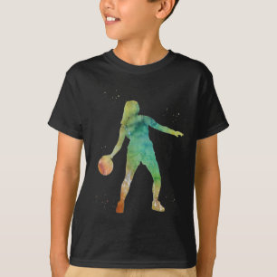 Camiseta Jogando Garota de Basquete