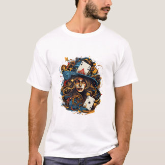 Camiseta jogando Jogos de Cartas Góticos