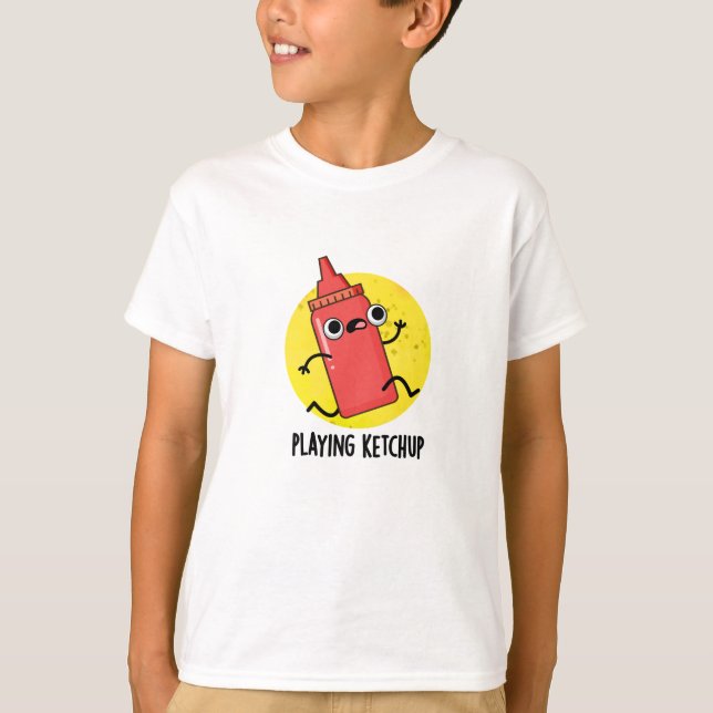 Camiseta Jogando Ketchup Engraçada Molho Pun (Frente)