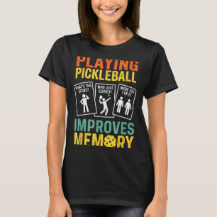 Camiseta Jogando pickleball melhora a memória divertido vin