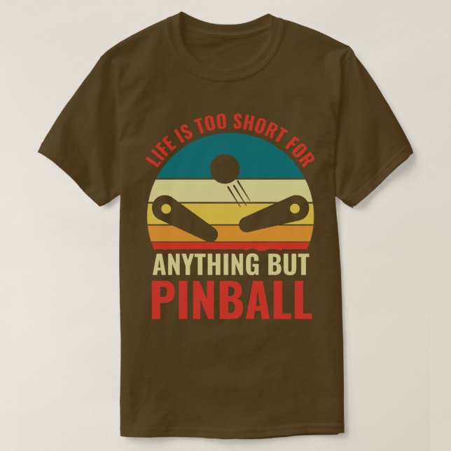 Camiseta Jogando Pinball Machines Arcade Jogo Engraçado (Frente do Design)