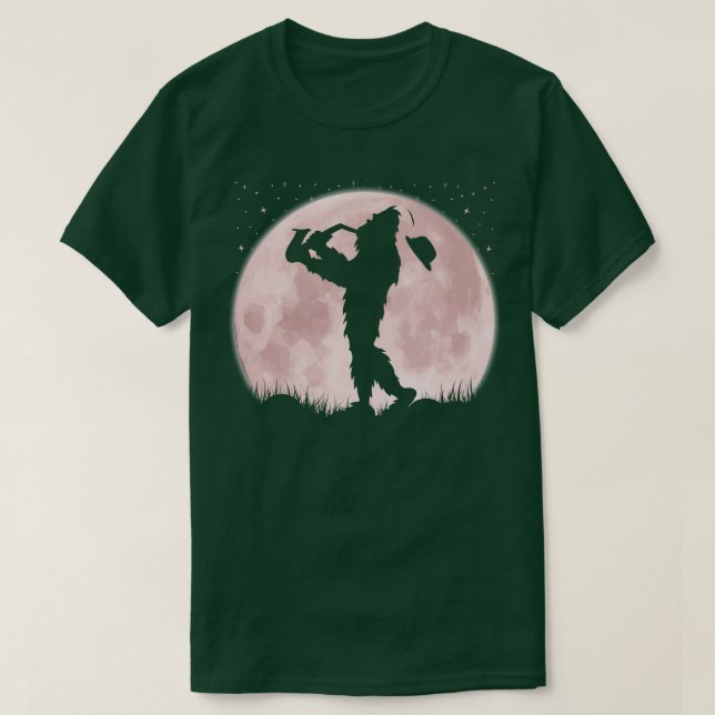 Camiseta Jogando Saxofone Full Moon (Frente do Design)