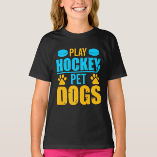 Camiseta Jogar Cachorros de Pet de Hockey