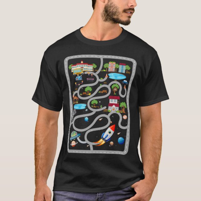 Camiseta Jogar Carros Nas Costas Do Pai Ou Da Mãe, Cidade P (Frente)