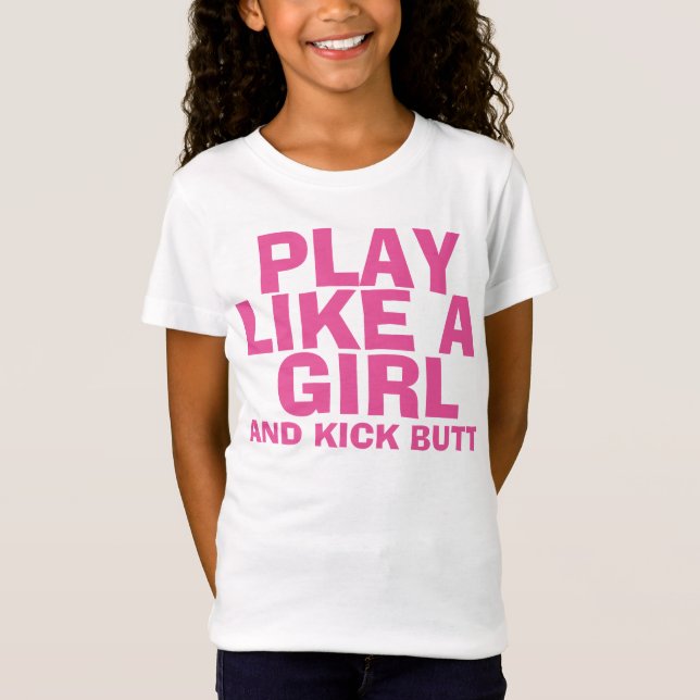 Camiseta JOGAR COMO UMA MENINA, Crianças E Adolescentes T-s (Frente)