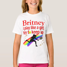 CAMISETA JOGAR COMO UMA MENINA PERSONALIZAR TÊNIS PLAYER T