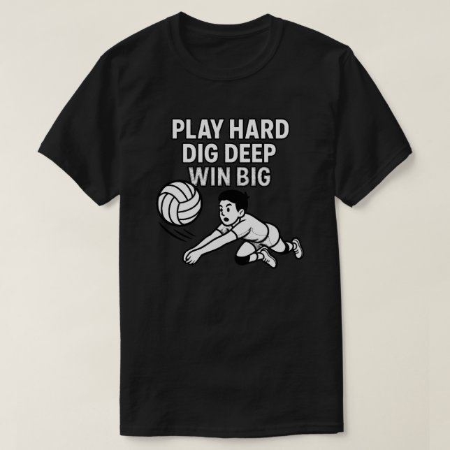 Camiseta Jogar duro cavando fundo ganha grande (Frente do Design)
