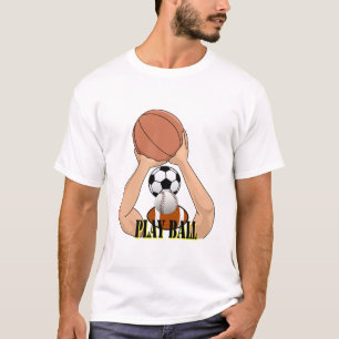 Camiseta Jogar Jogos Esportivos de Bola Arte de Desenho Ani