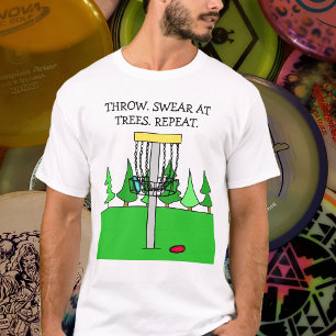 Camiseta Jogar, jurar em árvores, repetir golfe de disco