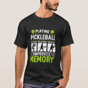 Camiseta Jogar Pickleball Melhora a Memória Engraçado Pickl