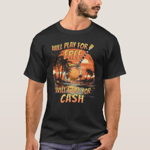 Camiseta Jogará Gratuitamente Parará Para O Dinheiro Retro