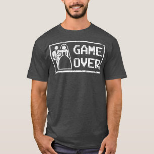 Camiseta Jogo acabou Piada Antiga Video jogador Solteirão C