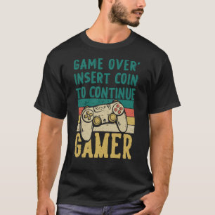 CAMISETA JOGO ACIMA, INSIRA A MOEDA PARA CONTINUAR RETRO A