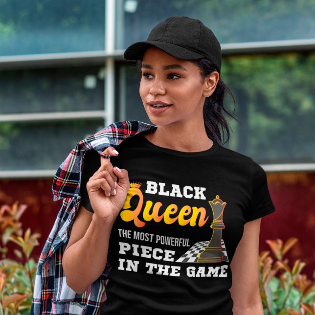 Camiseta Jogo Chess Black Queen, a mais poderosa mulher afr (Criador carregado)