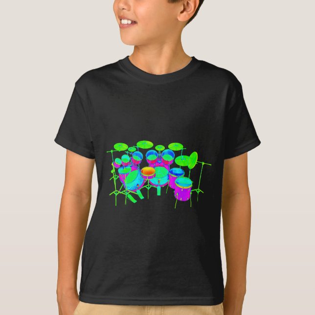 Camiseta Jogo colorido do cilindro (Frente)