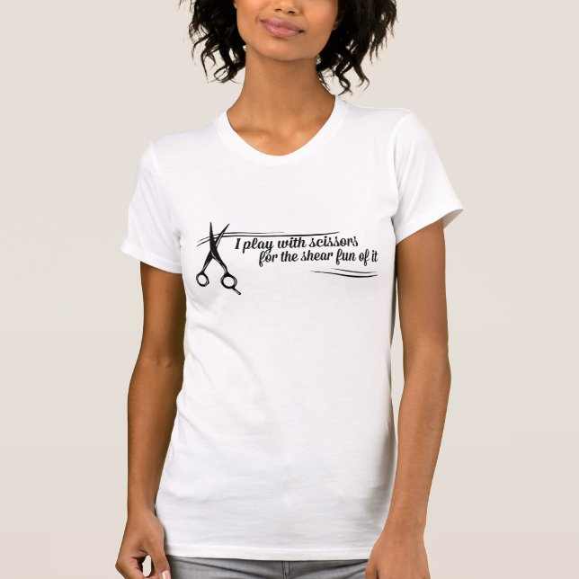 Camiseta Jogo com as tesouras para o divertimento da (Frente)