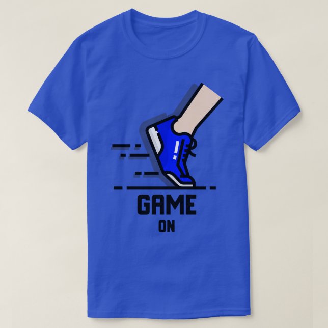 Camiseta Jogo com tênis em execução (Frente do Design)